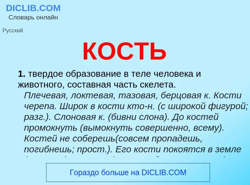 O que é КОСТЬ - definição, significado, conceito