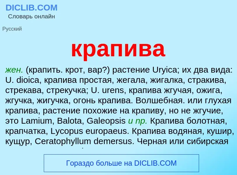 ¿Qué es крапива? - significado y definición