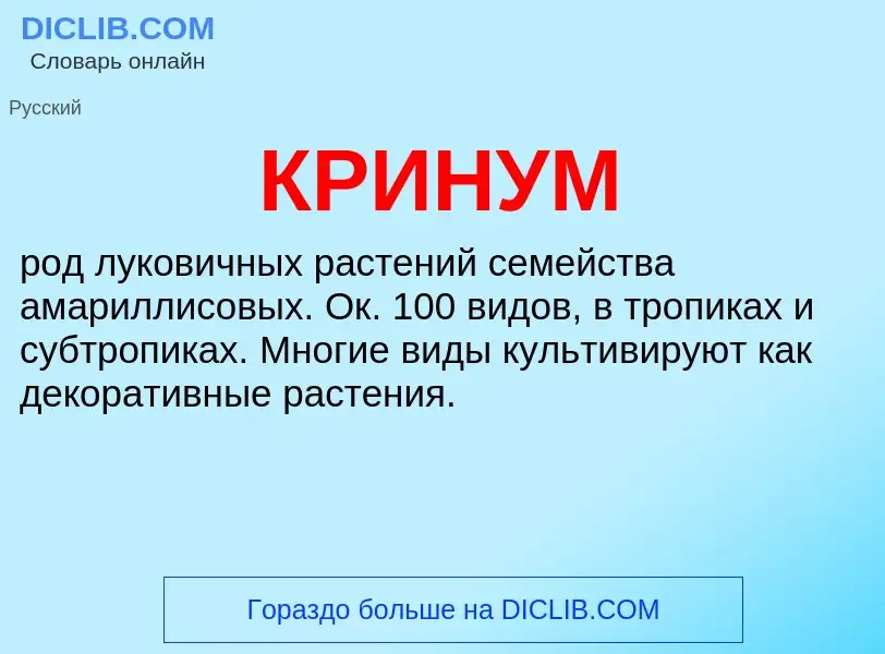 O que é КРИНУМ - definição, significado, conceito