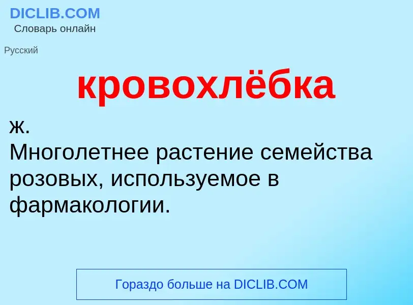 ¿Qué es кровохлёбка? - significado y definición