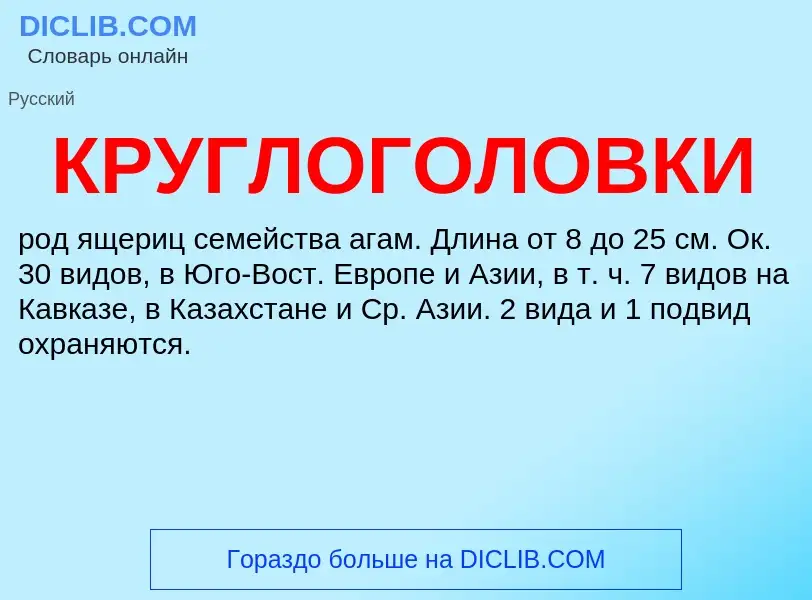 ¿Qué es КРУГЛОГОЛОВКИ? - significado y definición