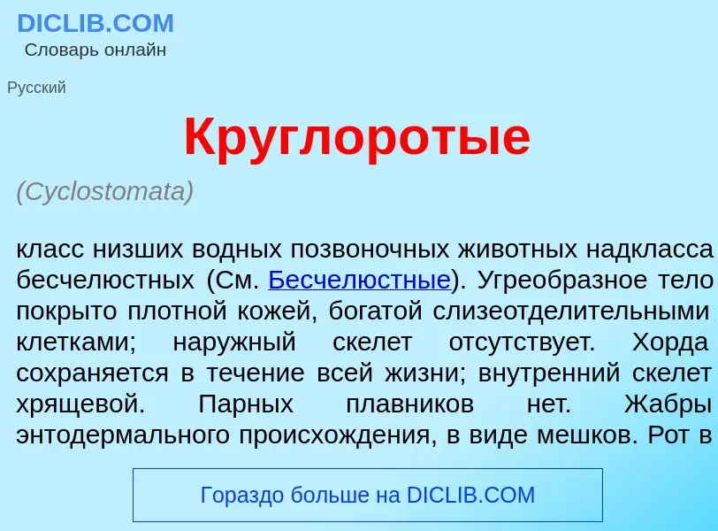 What is Круглор<font color="red">о</font>тые - definition