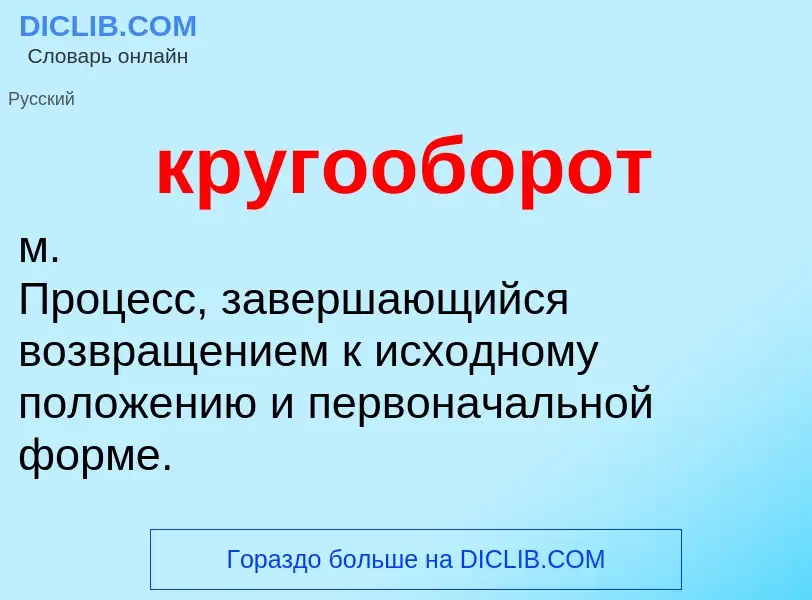 Что такое кругооборот - определение