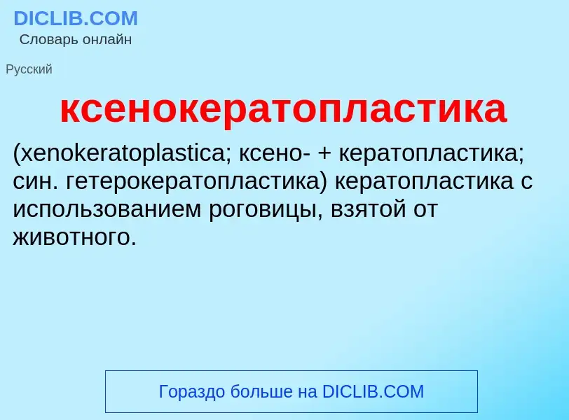 Was ist ксенокератопластика  - Definition