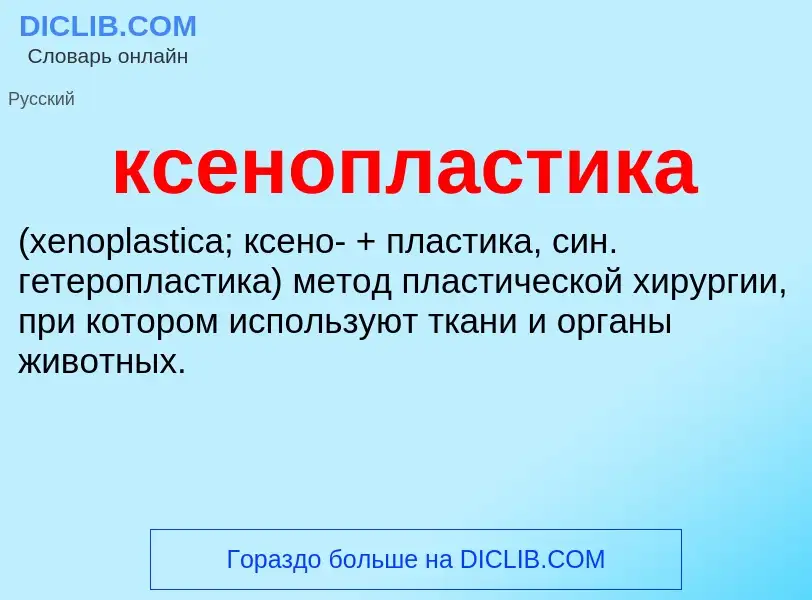 Was ist ксенопластика  - Definition