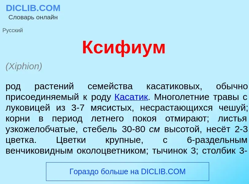 Что такое Кс<font color="red">и</font>фиум - определение