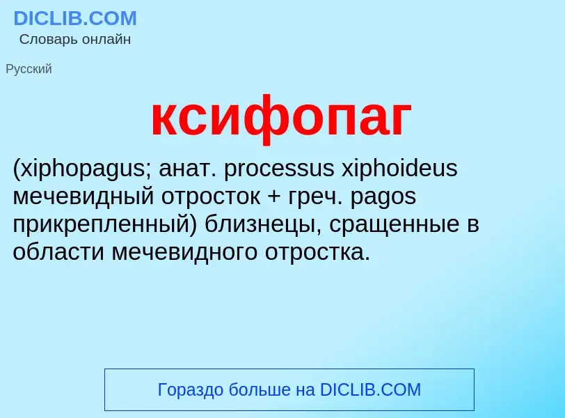 Was ist ксифопаг  - Definition