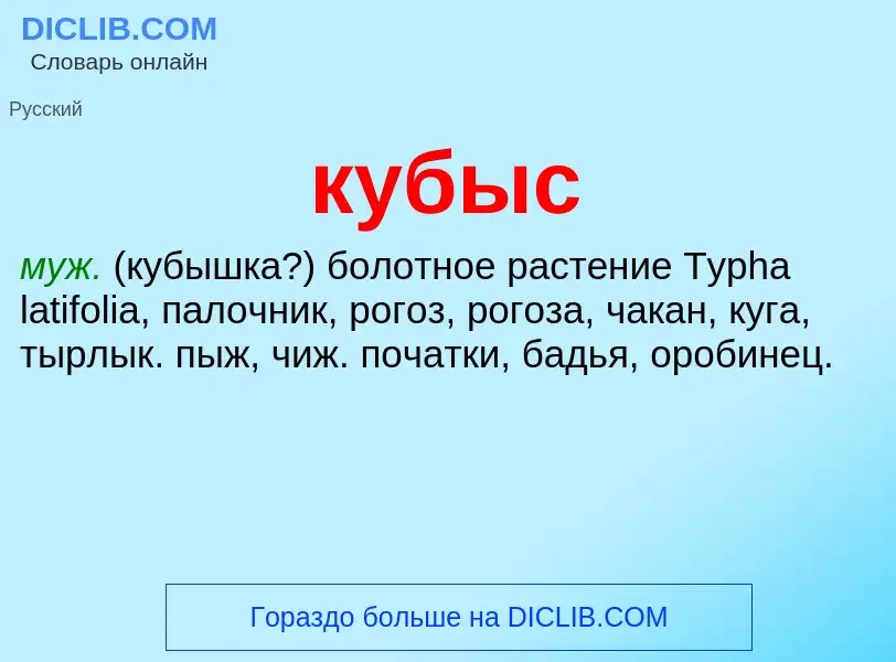 Was ist кубыс - Definition