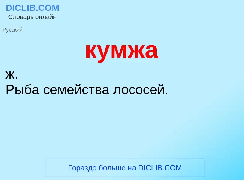 What is кумжа - definition