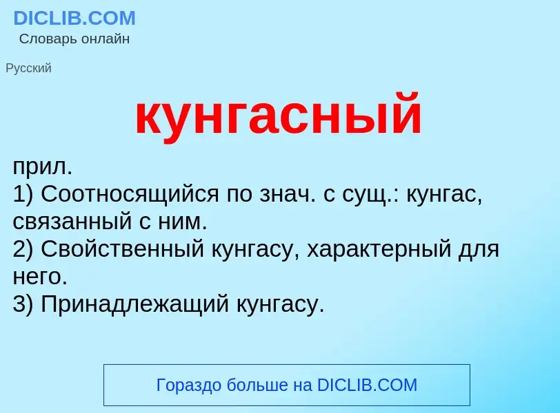 Что такое кунгасный - определение