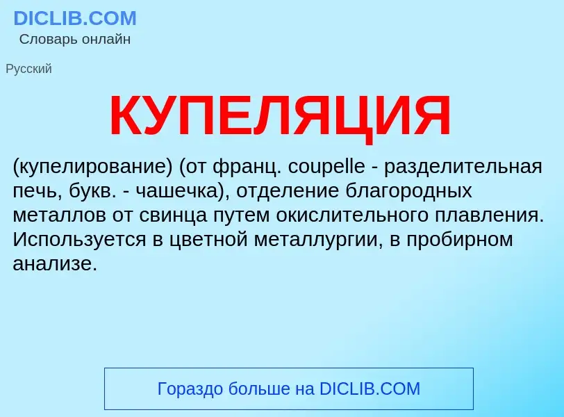 What is КУПЕЛЯЦИЯ - definition