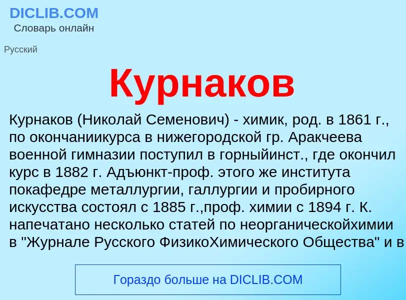 What is Курнаков - meaning and definition