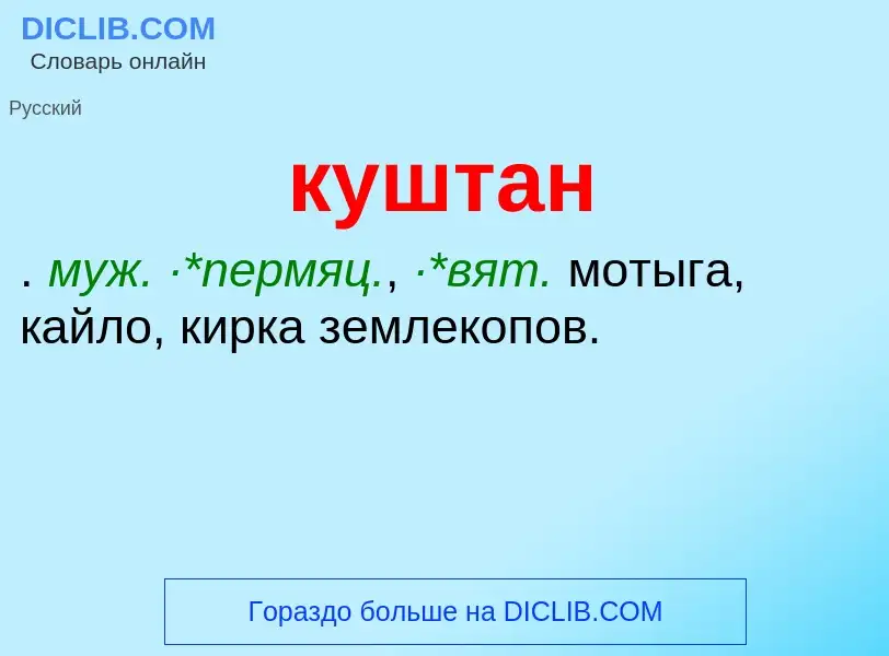 Was ist куштан - Definition