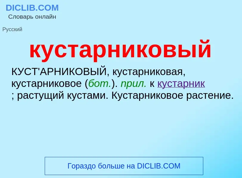 Wat is кустарниковый - definition