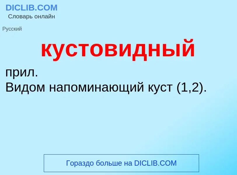 ¿Qué es кустовидный? - significado y definición