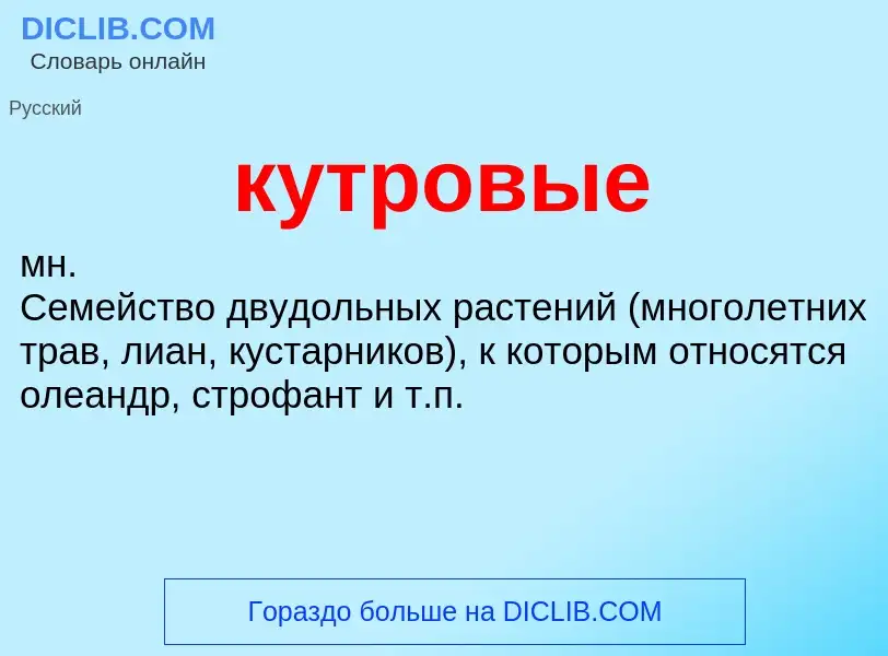 Wat is кутровые - definition