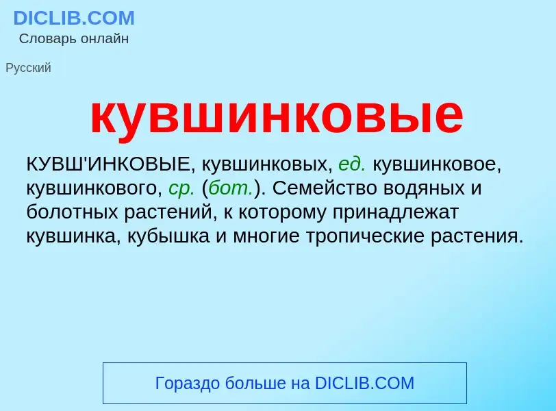 O que é кувшинковые - definição, significado, conceito