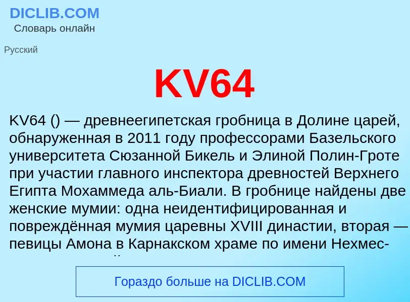 ¿Qué es KV64? - significado y definición