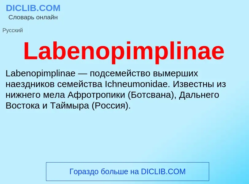 Что такое Labenopimplinae - определение