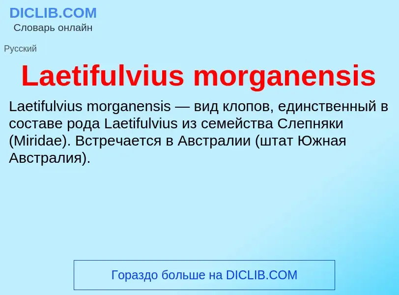 Что такое Laetifulvius morganensis - определение