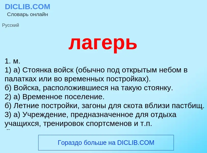 O que é лагерь - definição, significado, conceito