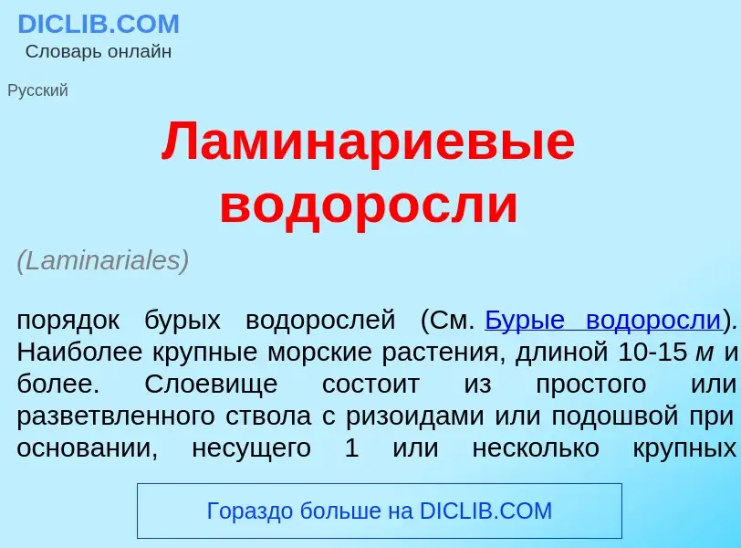 What is Ламин<font color="red">а</font>риевые в<font color="red">о</font>доросли - meaning and defin