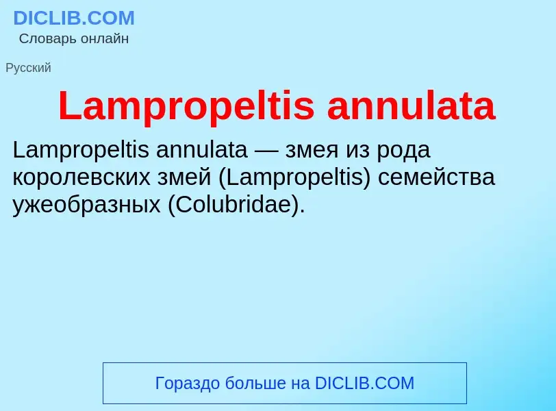 Что такое Lampropeltis annulata - определение