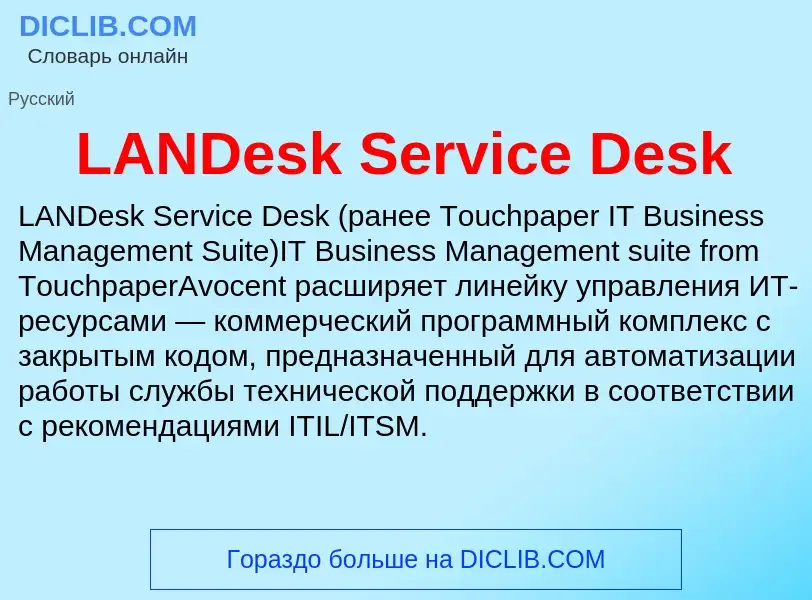 Что такое LANDesk Service Desk - определение