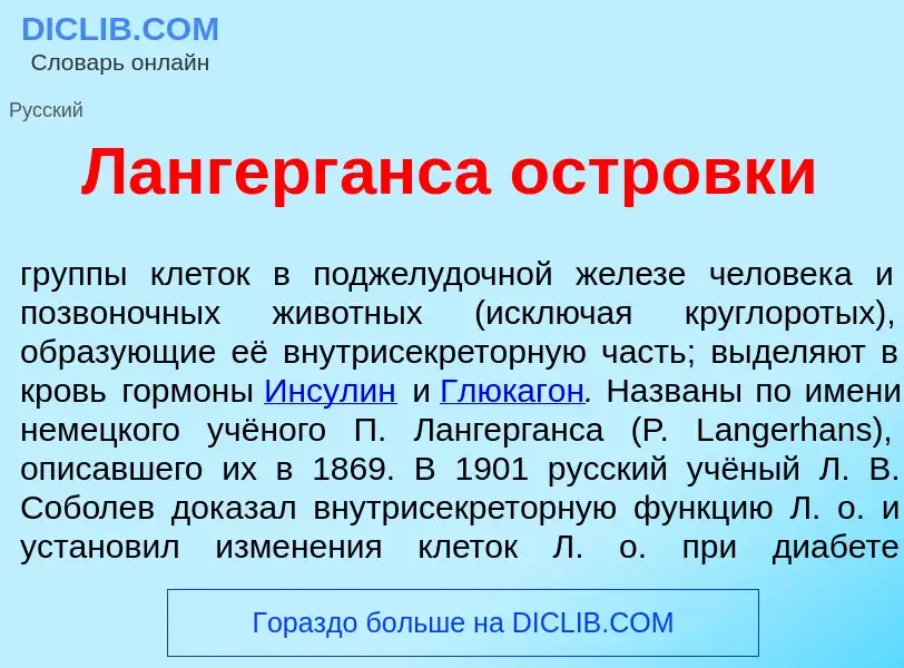 What is Лангерг<font color="red">а</font>нса островк<font color="red">и</font> - meaning and definit