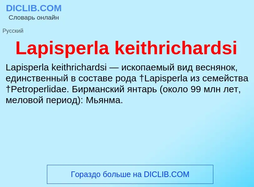 Что такое Lapisperla keithrichardsi - определение