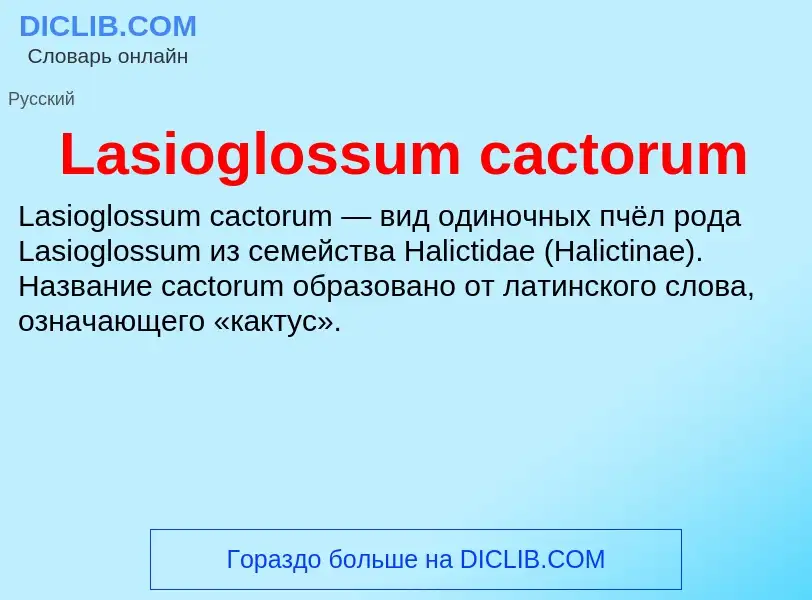 Что такое Lasioglossum cactorum - определение