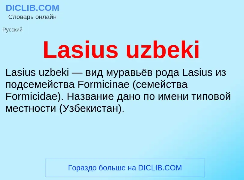 Что такое Lasius uzbeki - определение