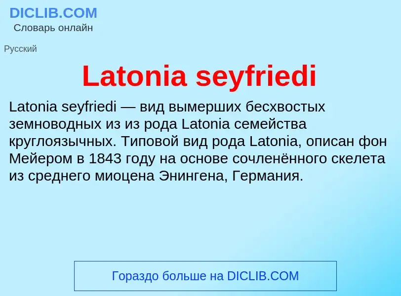 Что такое Latonia seyfriedi - определение