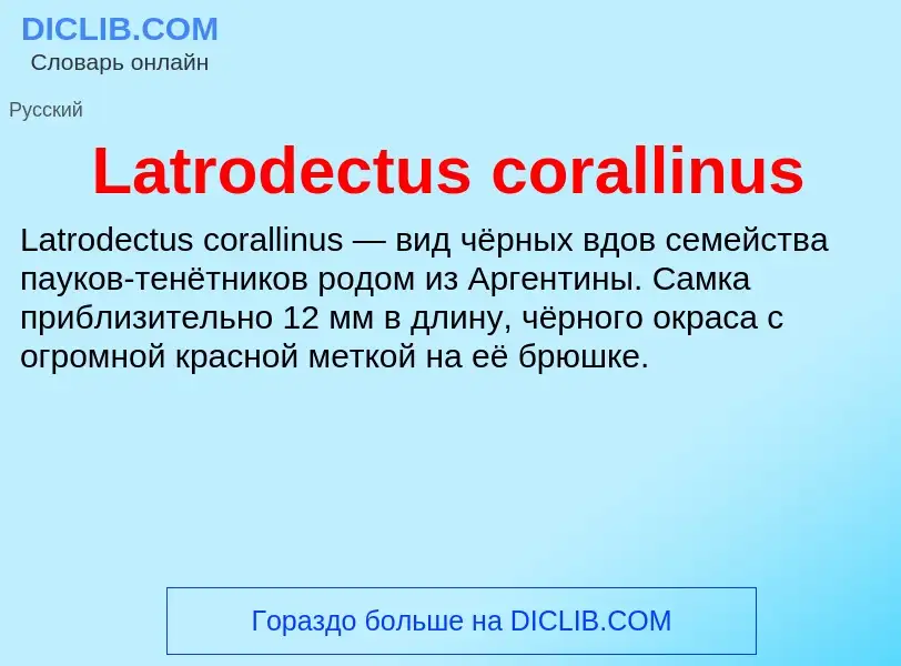 Что такое Latrodectus corallinus - определение