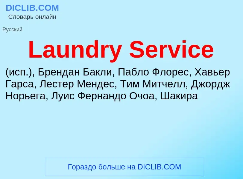 Что такое Laundry Service - определение