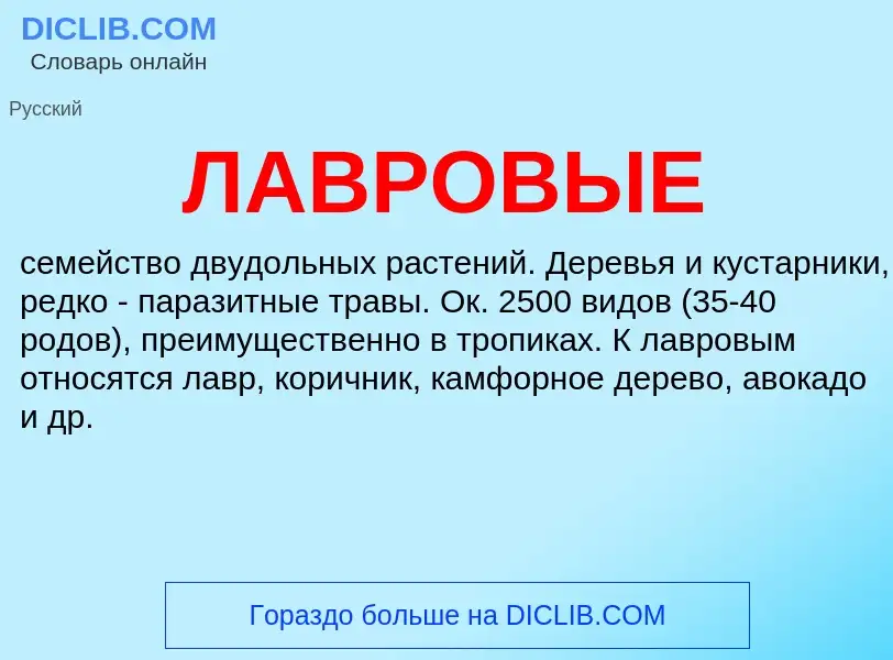 O que é ЛАВРОВЫЕ - definição, significado, conceito