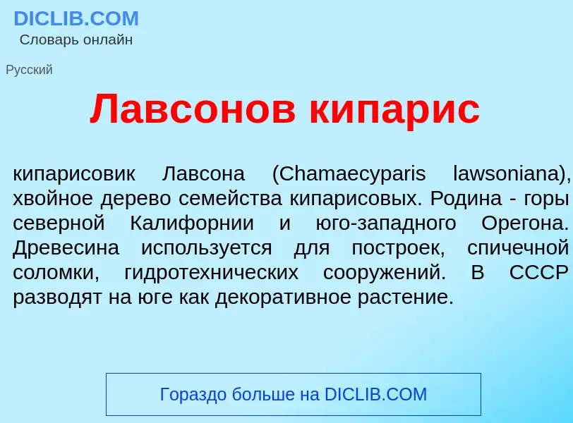 Что такое Лавс<font color="red">о</font>нов кипар<font color="red">и</font>с - определение