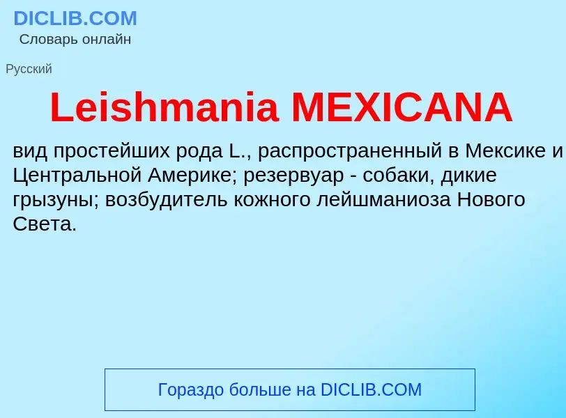 Что такое Leishmania MEXICANA - определение