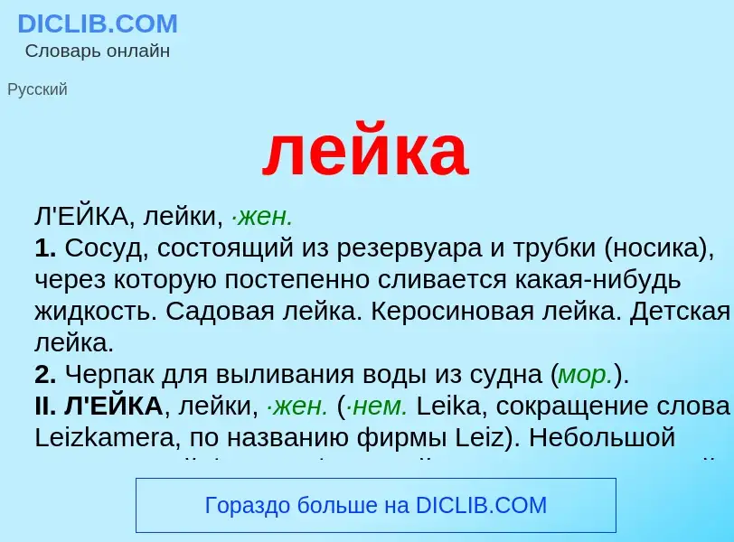 ¿Qué es лейка? - significado y definición