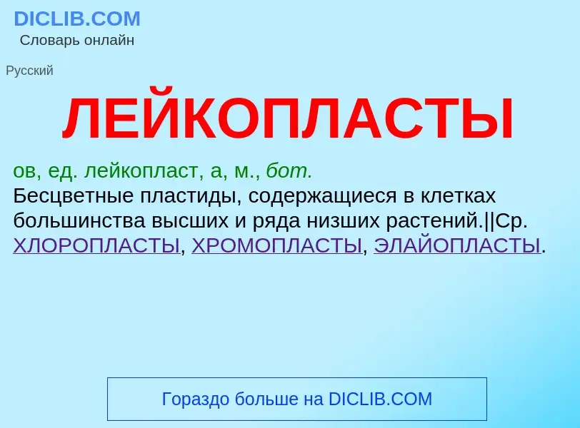 O que é ЛЕЙКОПЛАСТЫ - definição, significado, conceito
