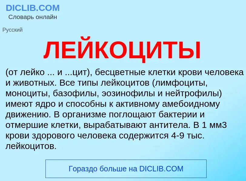 Was ist ЛЕЙКОЦИТЫ - Definition