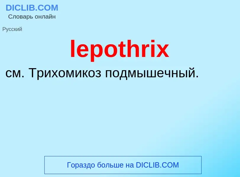 Was ist lepothrix - Definition