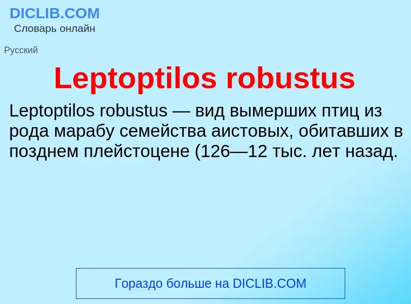 Was ist Leptoptilos robustus - Definition