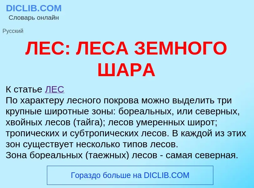 Wat is ЛЕС: ЛЕСА ЗЕМНОГО ШАРА - definition