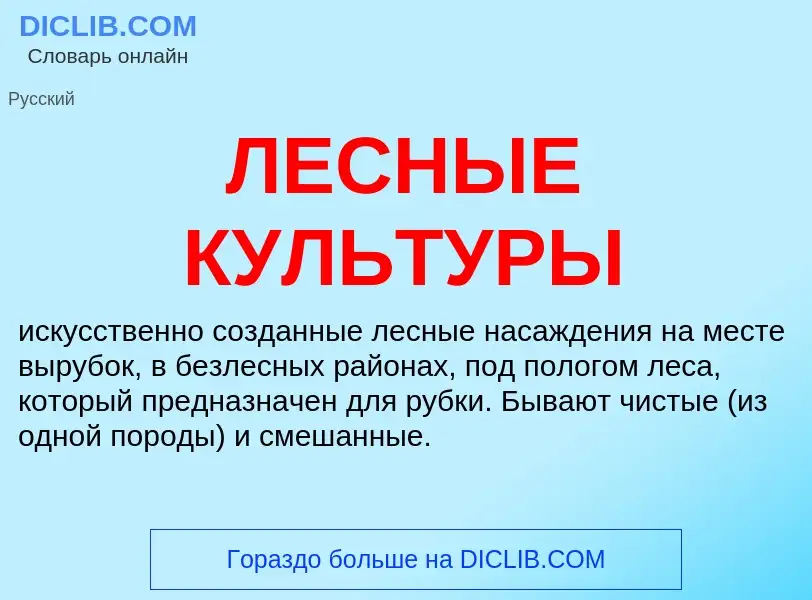 Was ist ЛЕСНЫЕ КУЛЬТУРЫ - Definition