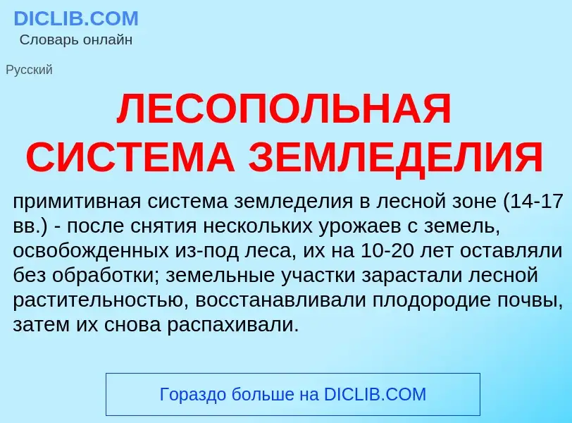 Was ist ЛЕСОПОЛЬНАЯ СИСТЕМА ЗЕМЛЕДЕЛИЯ - Definition