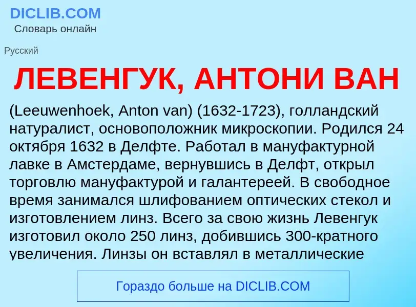 Was ist ЛЕВЕНГУК, АНТОНИ ВАН - Definition