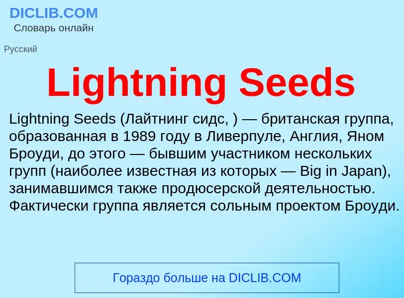 Was ist Lightning Seeds - Definition