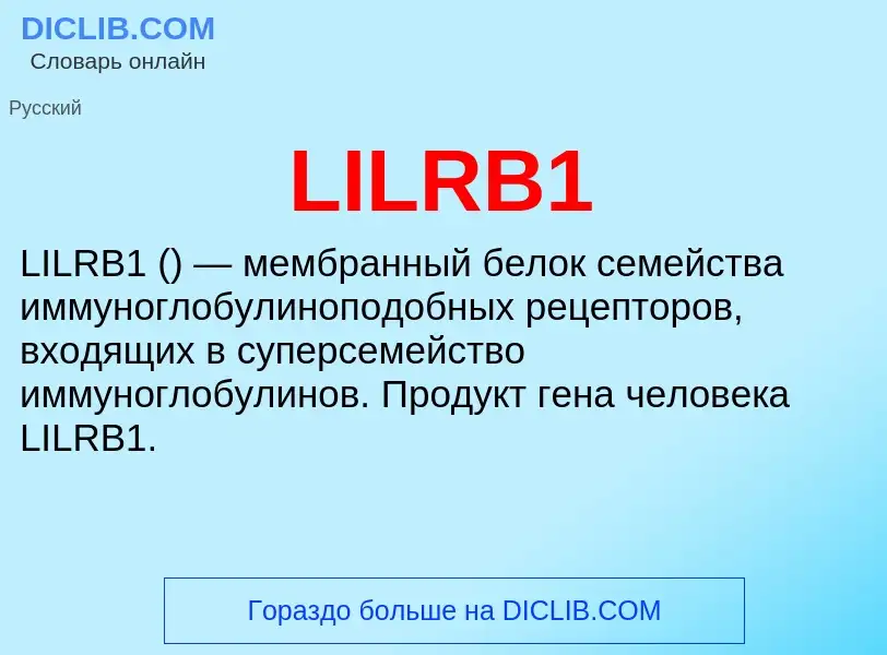 ¿Qué es LILRB1? - significado y definición