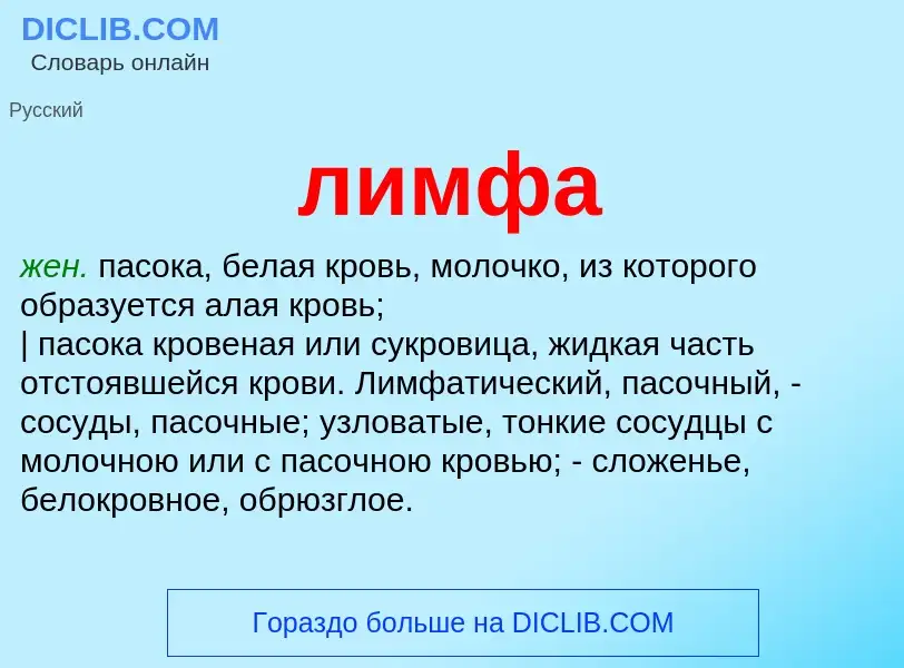 Wat is лимфа - definition